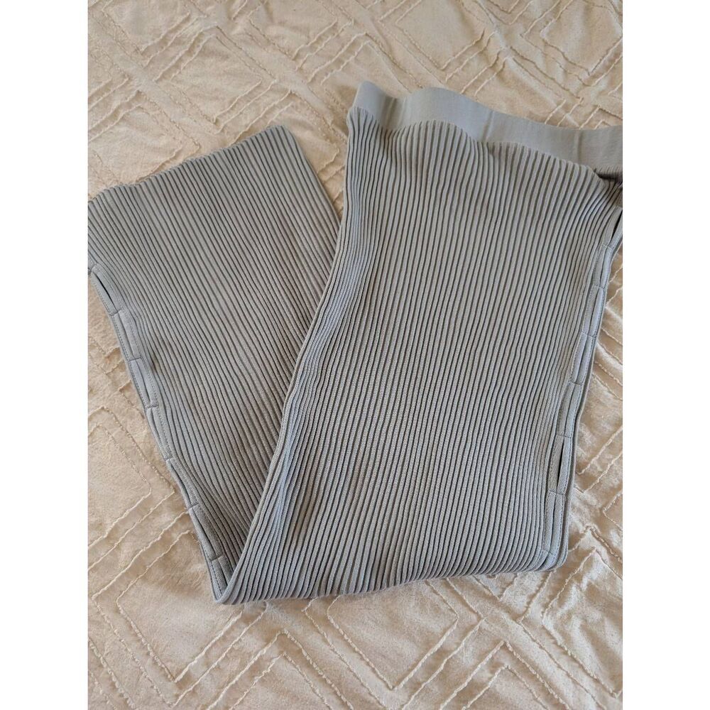 Zara Skirt Gray Ribbed Runway Cut Out Pencil Maxi Skirt Size M Light Gray, NWT